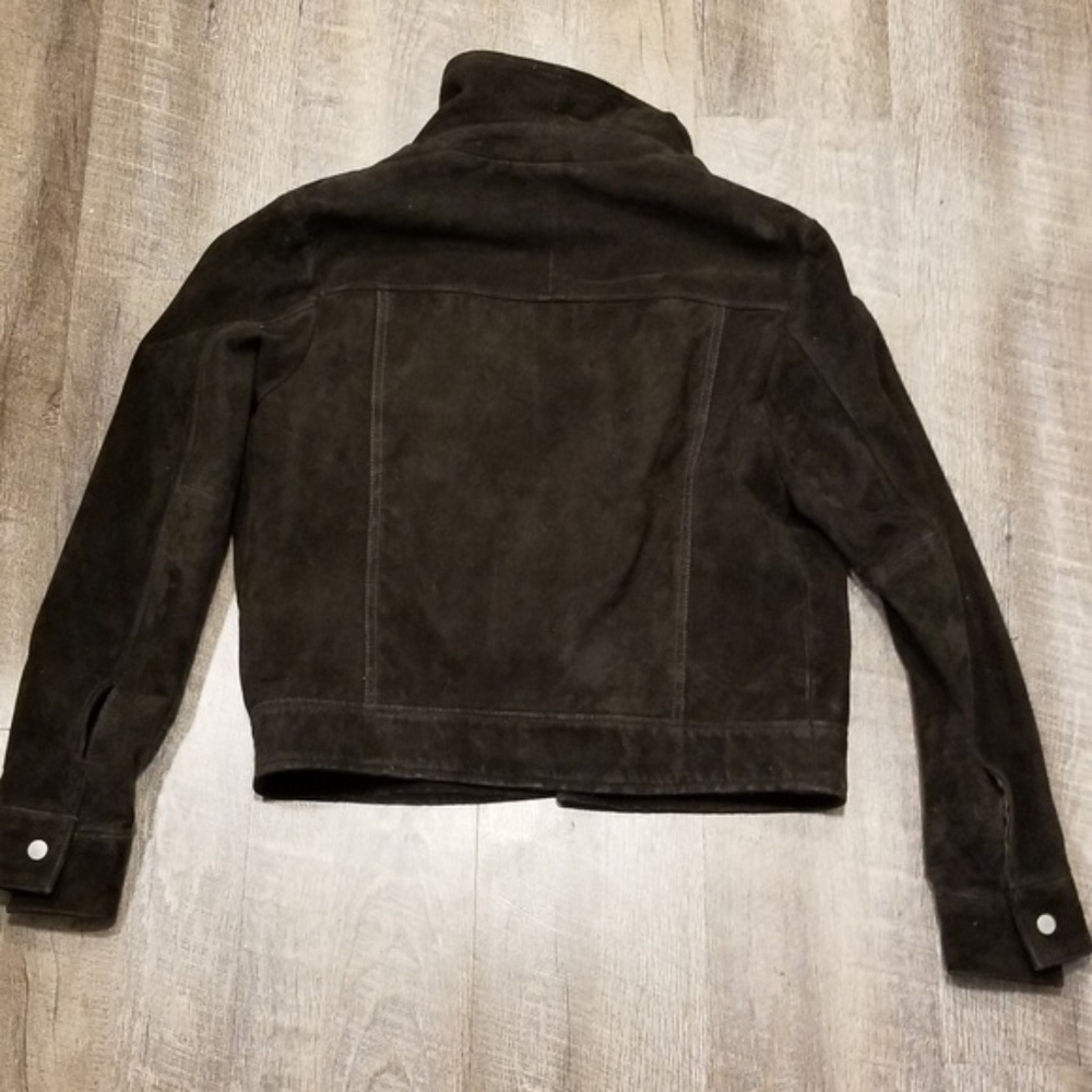 🍺EUC🍺 H&M DARK BROWN SUEDE BLAZER JACKET - Picture 3 of 8